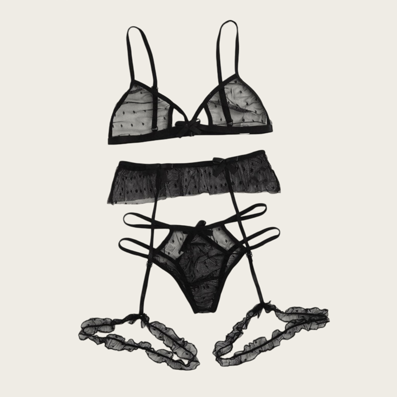 Bralette Triangle Set - Bra set Women Sexy Mesh Lingerie