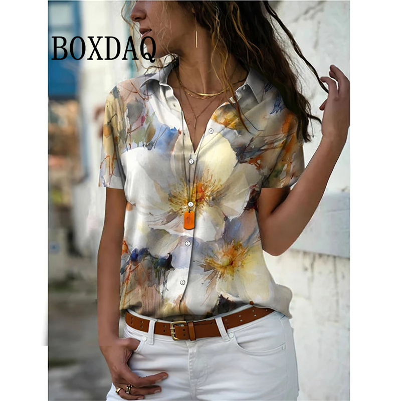 Romper Floral Print - Summer Women Shirt Vintage Floral Print