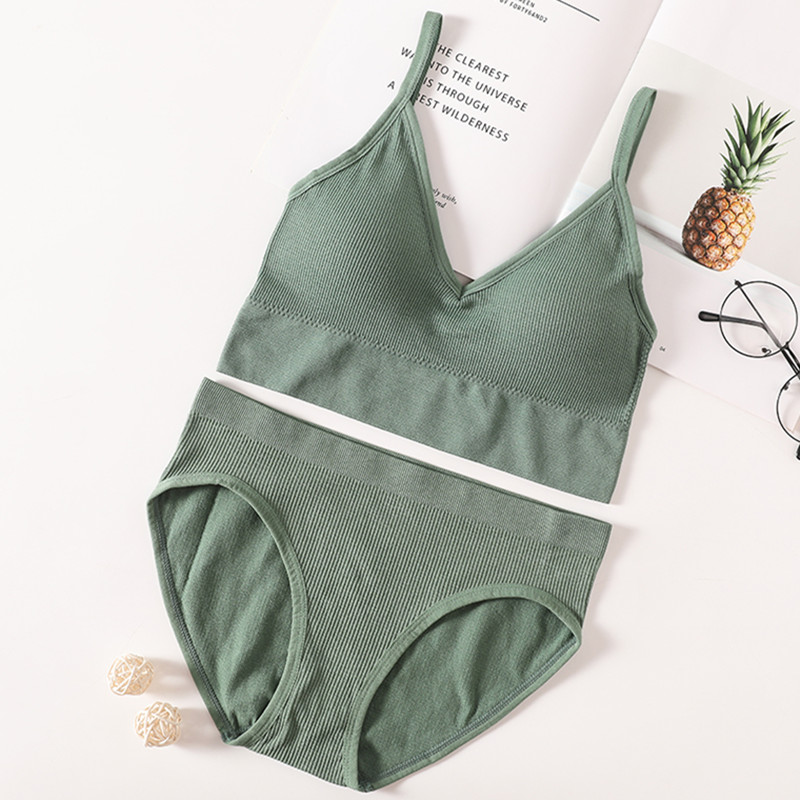 Women Bra Panties Set Seamless - Bralette Triangle Set ulasan dan harga