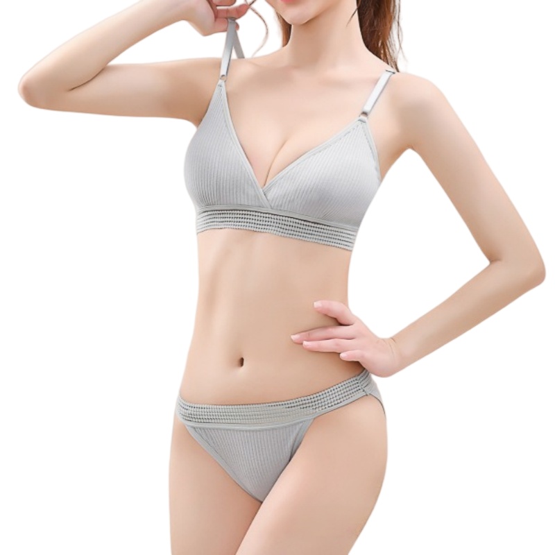 Women Sexy V-neck Padded Bra L - Bralette Triangle Set ulasan dan harga
