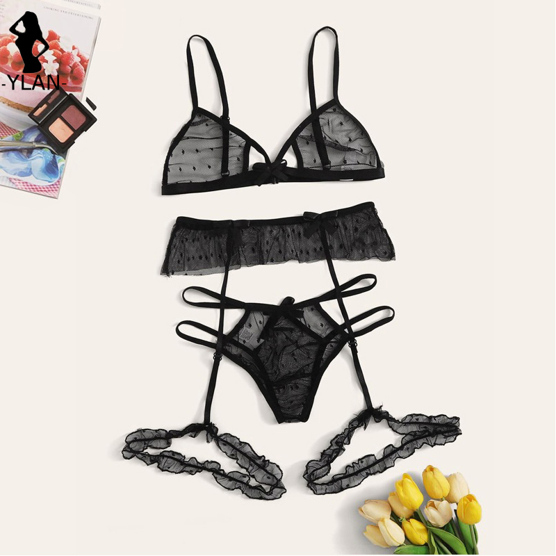 Bra set Women Sexy Mesh Linger - Bralette Triangle Set ulasan dan harga