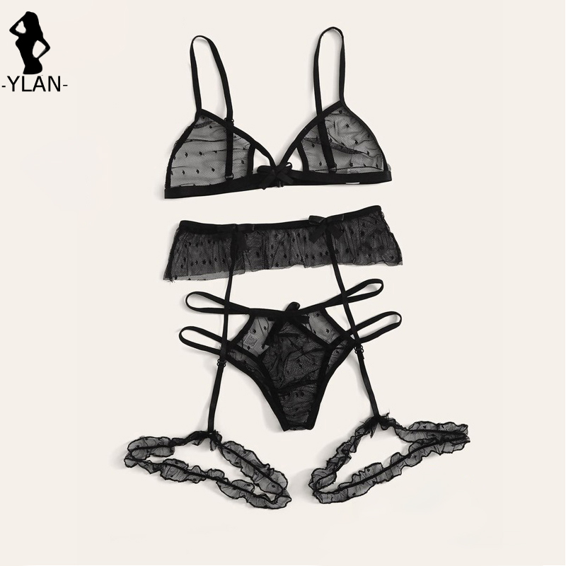 Bra set Women Sexy Mesh Linger - Bralette Triangle Set ulasan dan harga