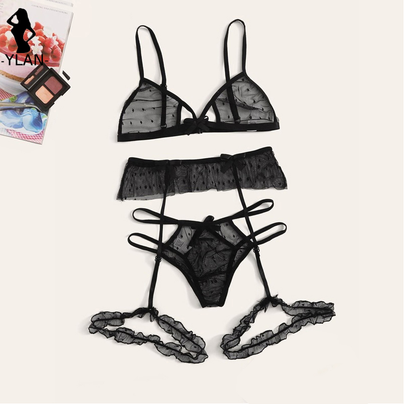 Bra set Women Sexy Mesh Linger - Bralette Triangle Set ulasan dan harga