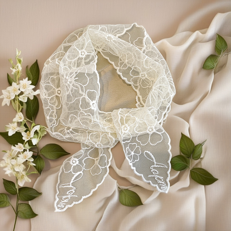Lace French Silk Scarf Retro W - Headband Summer Knit ulasan dan harga