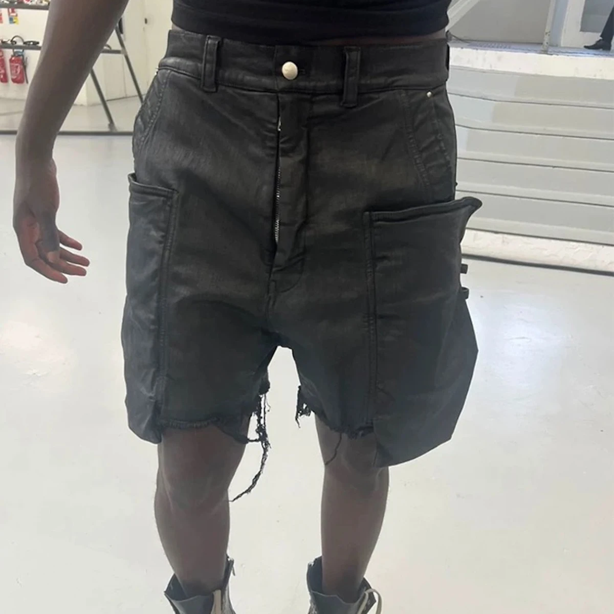 Streetwear New Summer Brush Wa - Shorts Denim Frayed ulasan dan harga