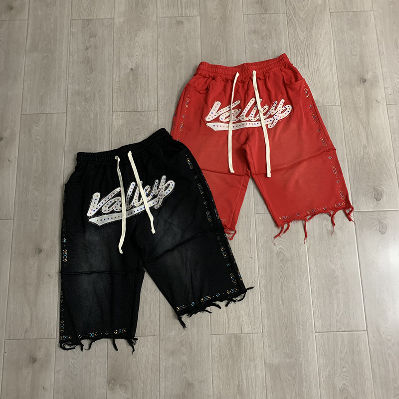 VALLEY Men Black Knee Casual S - Shorts Denim Frayed ulasan dan harga