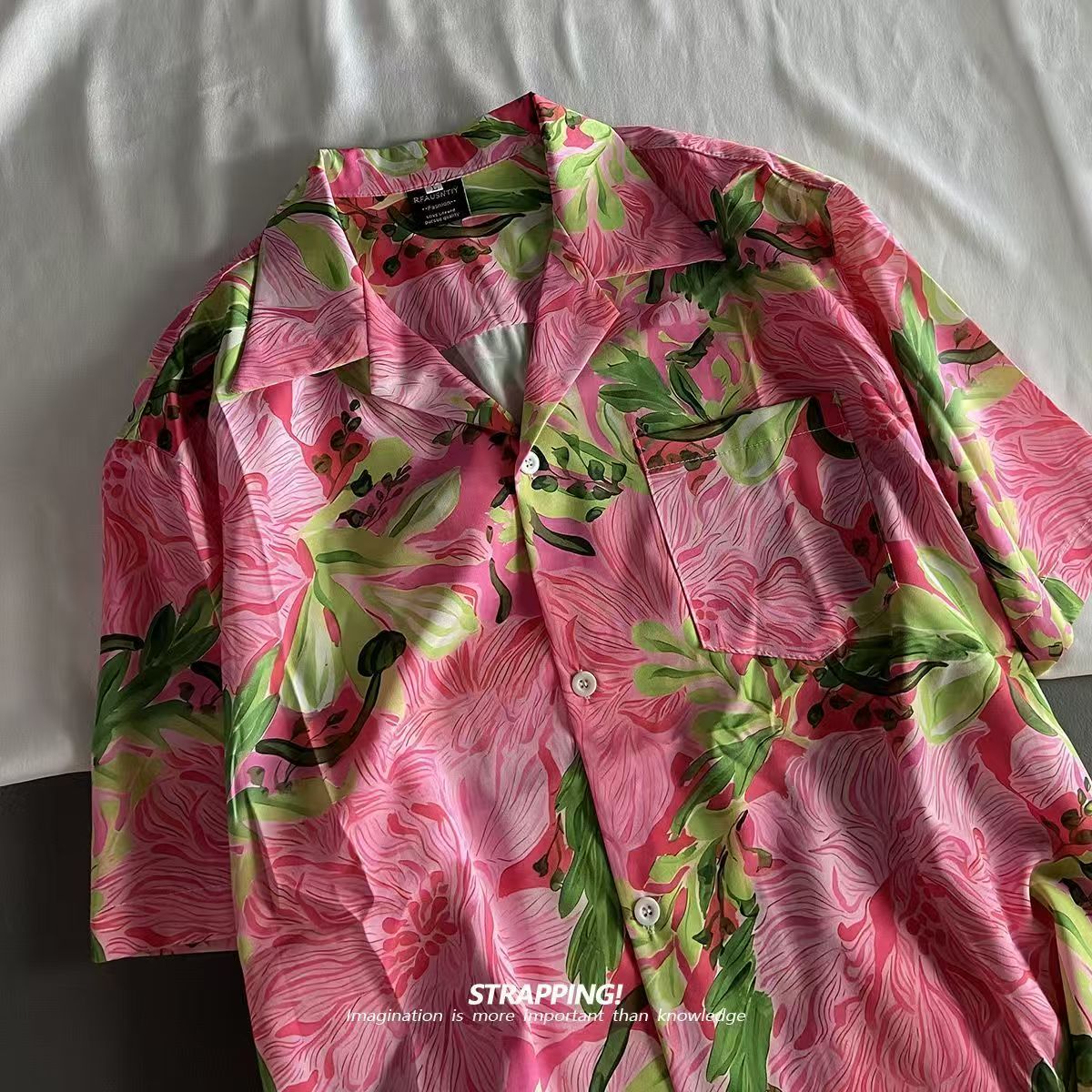 Pink Graffiti Floral Cuban Col - Romper Floral Print ulasan dan harga