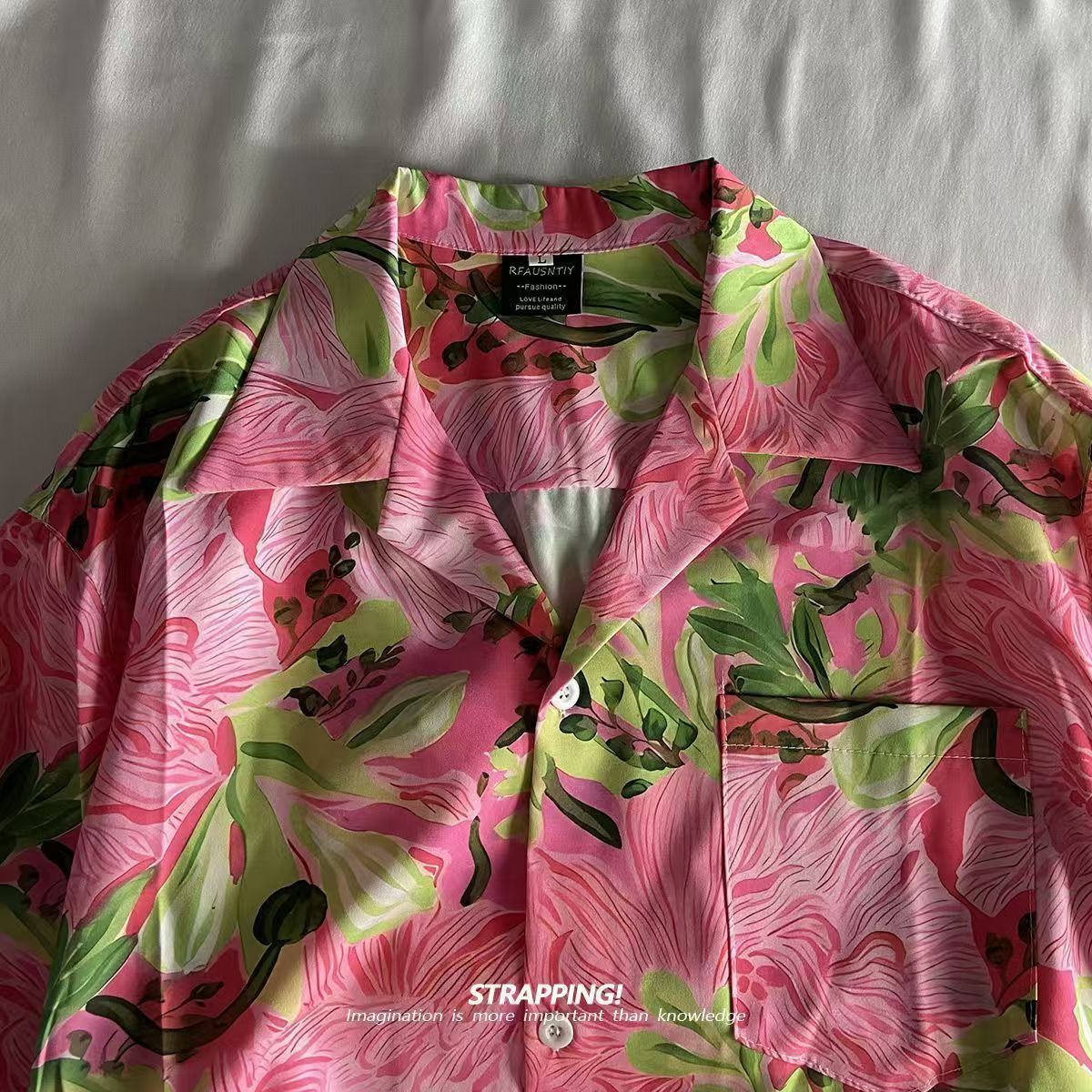 Pink Graffiti Floral Cuban Col - Romper Floral Print ulasan dan harga