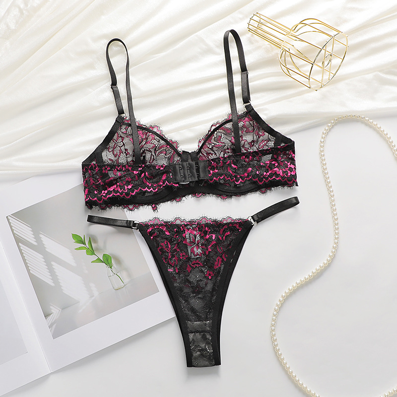 Sexy Lace Underwire Push Up Li - Bralette Triangle Set ulasan dan harga